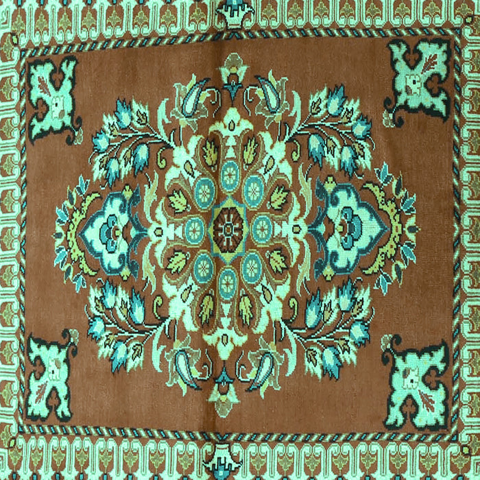 Square Persian Turquoise Traditional Rug, tr3918turq