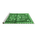 Sideview of Machine Washable Persian Emerald Green Traditional Area Rugs, wshtr3918emgrn