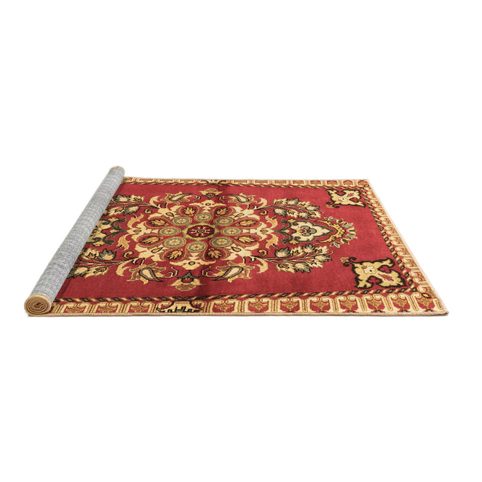 Sideview of Machine Washable Persian Brown Traditional Rug, wshtr3918brn