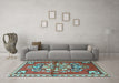 Machine Washable Persian Light Blue Traditional Rug in a Living Room, wshtr3918lblu