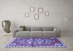 Machine Washable Persian Blue Traditional Rug in a Living Room, wshtr3918blu