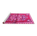 Sideview of Machine Washable Persian Pink Traditional Rug, wshtr3918pnk