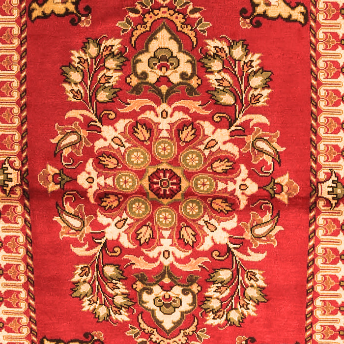 Serging Thickness of Machine Washable Persian Orange Traditional Area Rugs, wshtr3918org