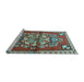 Sideview of Machine Washable Persian Light Blue Traditional Rug, wshtr3918lblu