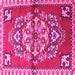 Square Persian Pink Traditional Rug, tr3918pnk