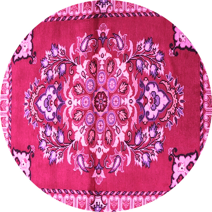 Round Persian Pink Traditional Rug, tr3918pnk