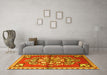 Machine Washable Persian Yellow Traditional Rug in a Living Room, wshtr3918yw