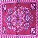 Square Persian Purple Traditional Rug, tr3918pur