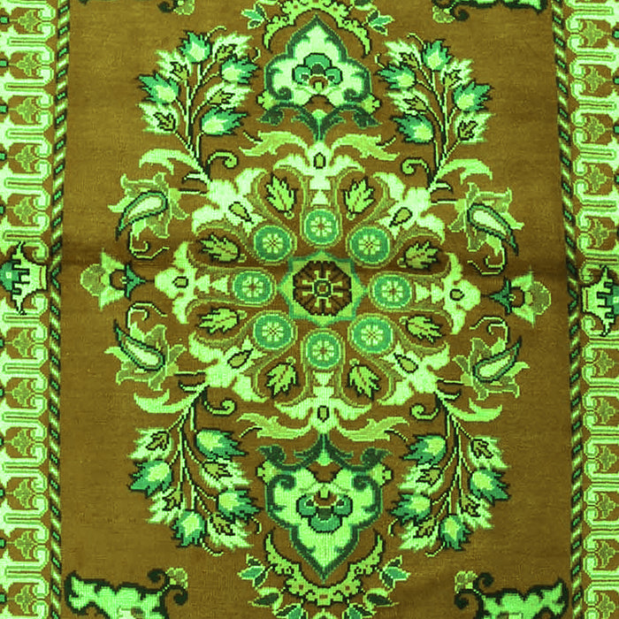 Serging Thickness of Machine Washable Persian Green Traditional Area Rugs, wshtr3918grn