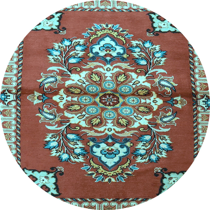 Round Persian Light Blue Traditional Rug, tr3918lblu