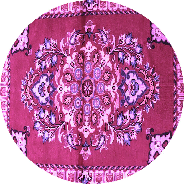 Round Persian Purple Traditional Rug, tr3918pur