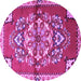 Round Persian Purple Traditional Rug, tr3918pur