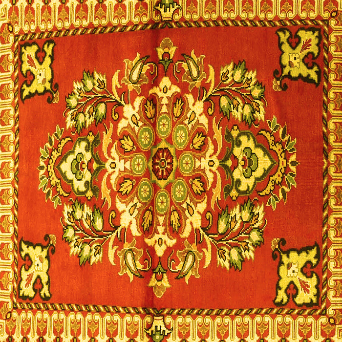 Square Persian Yellow Traditional Rug, tr3918yw