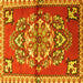 Square Persian Yellow Traditional Rug, tr3918yw