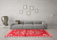 Machine Washable Persian Red Traditional Rug, wshtr3918red