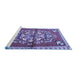 Sideview of Machine Washable Persian Blue Traditional Rug, wshtr3918blu