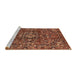 Sideview of Machine Washable Traditional Saffron Red Rug, wshtr3919