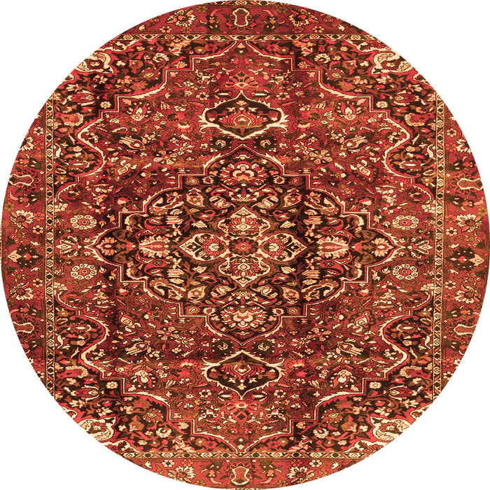 Machine Washable Persian Orange Traditional Area Rugs, wshtr3919org