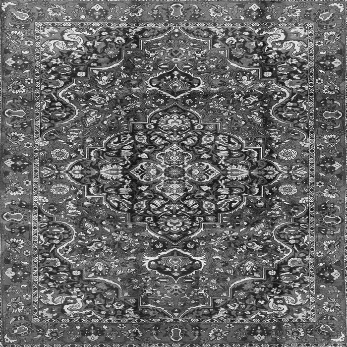 Round Machine Washable Persian Gray Traditional Rug, wshtr3919gry