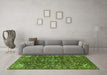 Machine Washable Persian Green Traditional Area Rugs in a Living Room,, wshtr3919grn