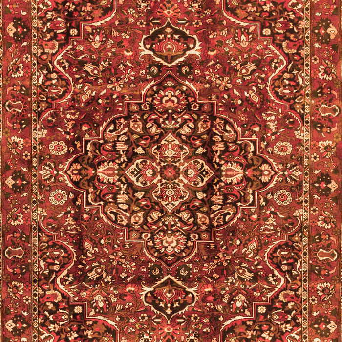 Serging Thickness of Machine Washable Persian Orange Traditional Area Rugs, wshtr3919org