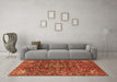 Machine Washable Persian Orange Traditional Area Rugs in a Living Room, wshtr3919org