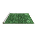 Sideview of Machine Washable Persian Emerald Green Traditional Area Rugs, wshtr3919emgrn