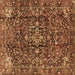 Square Persian Brown Traditional Rug, tr3919brn