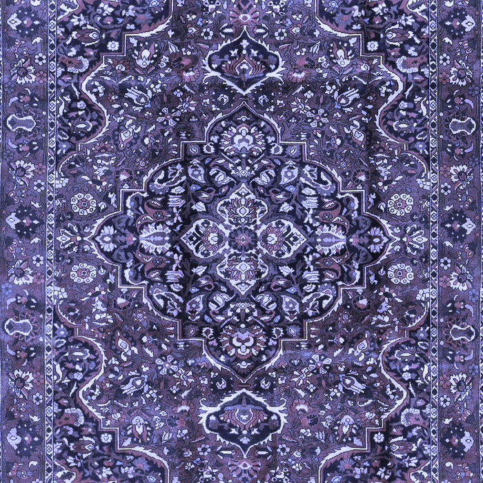 Machine Washable Persian Blue Traditional Rug, wshtr3919blu