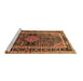 Sideview of Machine Washable Persian Brown Traditional Rug, wshtr391brn