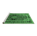 Sideview of Machine Washable Persian Emerald Green Traditional Area Rugs, wshtr391emgrn