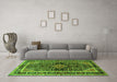 Machine Washable Persian Green Traditional Area Rugs in a Living Room,, wshtr391grn