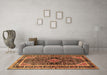 Machine Washable Persian Brown Traditional Rug in a Living Room,, wshtr391brn