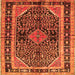 Round Machine Washable Persian Orange Traditional Area Rugs, wshtr391org