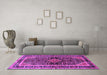 Machine Washable Persian Purple Traditional Area Rugs in a Living Room, wshtr391pur