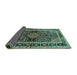 Sideview of Persian Turquoise Traditional Rug, tr391turq