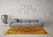 Machine Washable Persian Yellow Traditional Rug in a Living Room, wshtr391yw