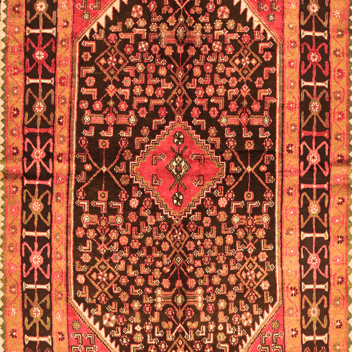 Serging Thickness of Machine Washable Persian Orange Traditional Area Rugs, wshtr391org