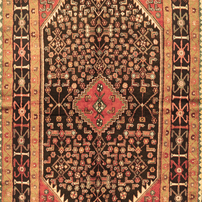 Machine Washable Persian Brown Traditional Rug, wshtr391brn