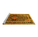 Sideview of Machine Washable Persian Yellow Traditional Rug, wshtr391yw