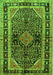 Serging Thickness of Machine Washable Persian Green Traditional Area Rugs, wshtr391grn