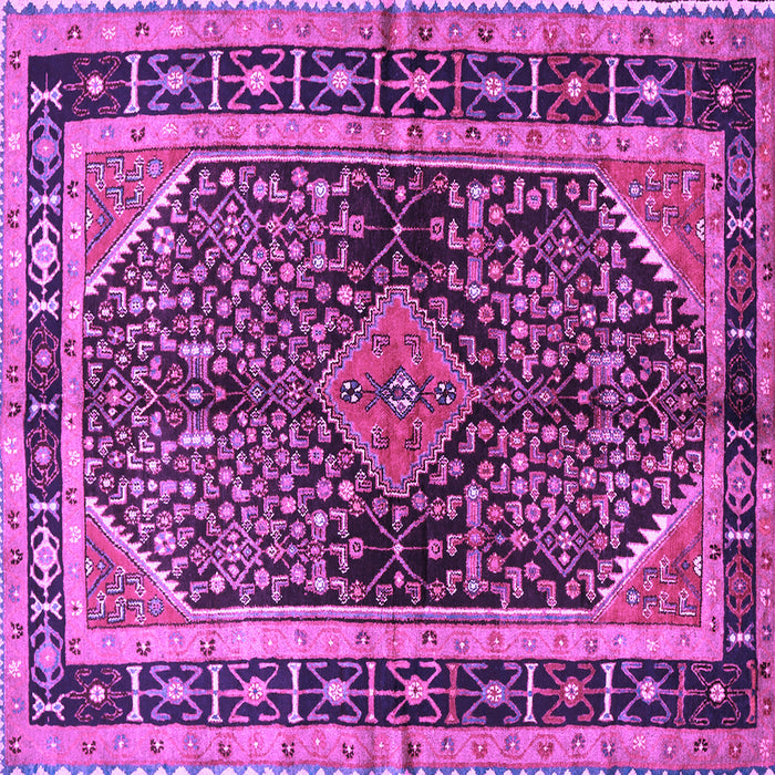 Square Persian Purple Traditional Rug, tr391pur
