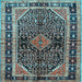 Square Machine Washable Persian Light Blue Traditional Rug, wshtr391lblu