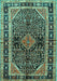 Machine Washable Persian Turquoise Traditional Area Rugs, wshtr391turq