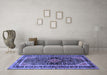 Machine Washable Persian Blue Traditional Rug in a Living Room, wshtr391blu