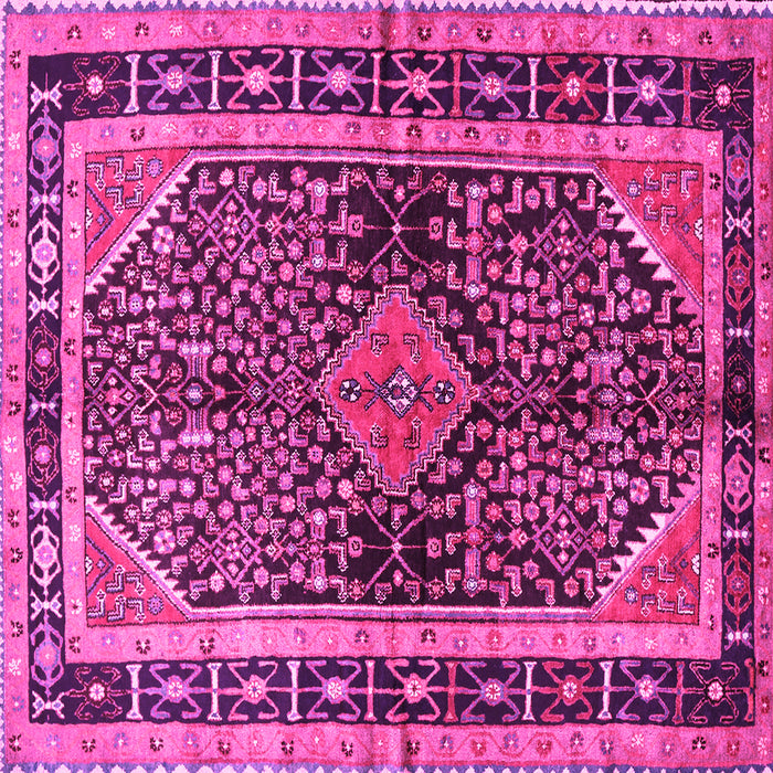 Square Machine Washable Persian Pink Traditional Rug, wshtr391pnk