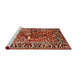 Sideview of Machine Washable Traditional Tomato Red Rug, wshtr392