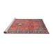 Sideview of Machine Washable Traditional Brown Red Rug, wshtr3920