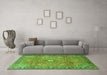 Machine Washable Persian Green Traditional Area Rugs in a Living Room,, wshtr3920grn