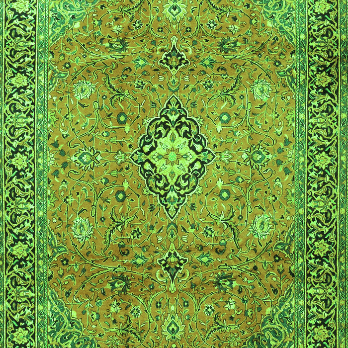 Serging Thickness of Machine Washable Persian Green Traditional Area Rugs, wshtr3920grn